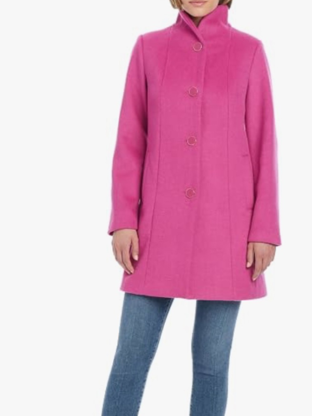 Bright Pink NWT kate spade new york Women Mid-length High-collar Wool Coat szXS